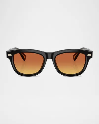 Brunello Cucinelli Iconic Meridian 53mm Rectangular Sunglasses In Multi