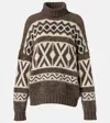 Brunello Cucinelli Retro Jacquard Cashmere Wool Turtleneck Sweater In Multicoloured