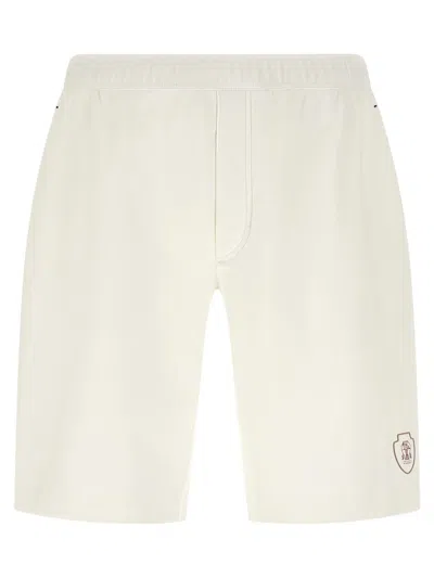 Brunello Cucinelli Interlock Cotton Bermuda Shorts Bermuda And Short White