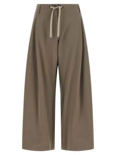 Brunello Cucinelli Couture Tailored Cropped Wide Leg Pants In Brown