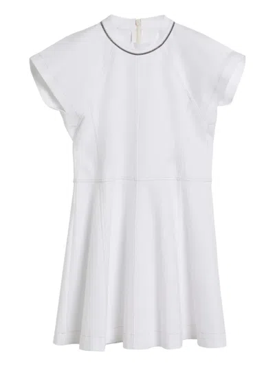 Brunello Cucinelli Kids' Interlock-jersey Dress In White