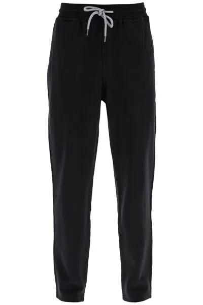 Brunello Cucinelli Interlock Jersey Pants For Men In Nero (black)
