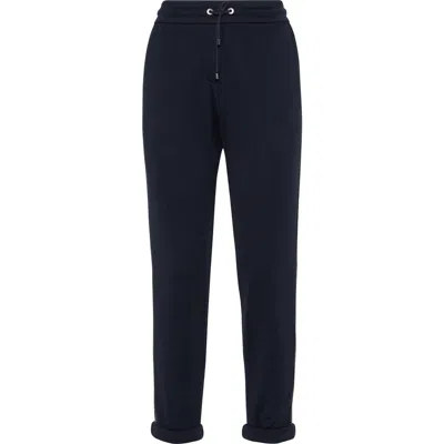 Brunello Cucinelli Interlock Trousers In Blue