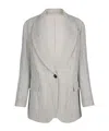 Brunello Cucinelli Intertwined Linen-blend Blazer In Gray