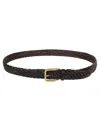Brunello Cucinelli Interwoven-designed Buckle Fastened Belt In Testa Di Moro