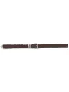 Brunello Cucinelli Interwoven Suede Belt In Brown