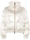 Brunello Cucinelli Reversible Down Jacket With High Collar In White