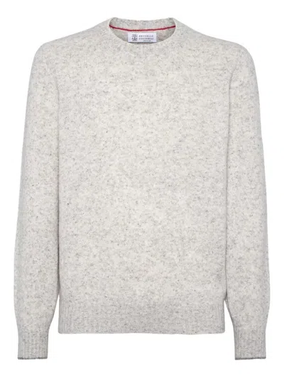 BRUNELLO CUCINELLI BRUNELLO CUCINELLI IRREGULAR COLORATION FLECKED ALPACA SWEATER