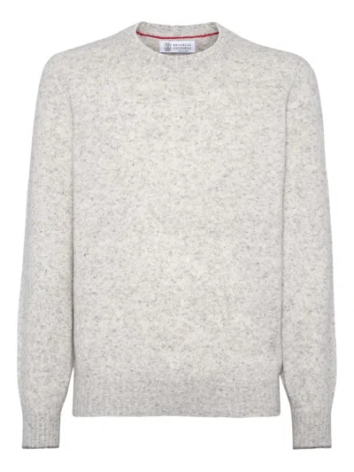 BRUNELLO CUCINELLI IRREGULAR COLORATION FLECKED ALPACA SWEATER