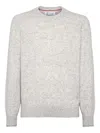 Brunello Cucinelli Irregular Coloration Flecked Alpaca Sweater Clothing