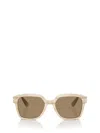 Brunello Cucinelli Modern Acetate Square Sunglasses In Light Brown