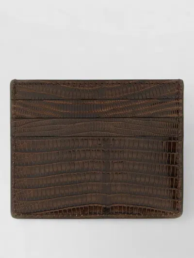 Brunello Cucinelli Italian Craftsmanship Leather Card Case Design In Brown