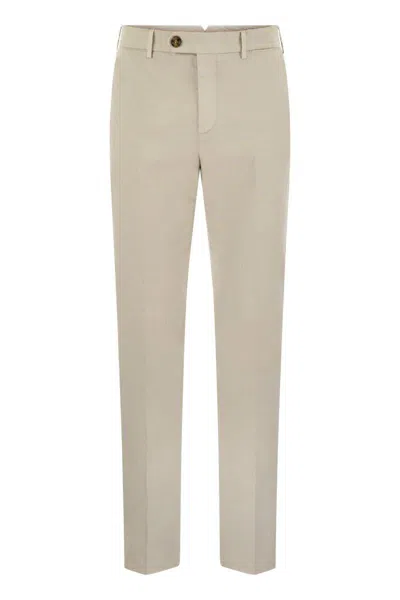 BRUNELLO CUCINELLI BRUNELLO CUCINELLI ITALIAN FIT COTTON GABARDINE TROUSERS