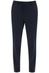 Brunello Cucinelli Garment-dyed Pima Cotton Trousers In Navy
