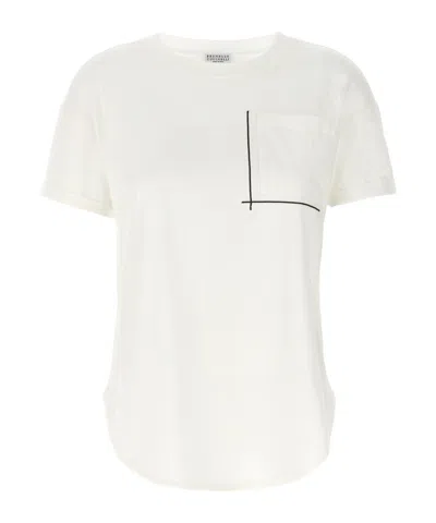 BRUNELLO CUCINELLI BRUNELLO CUCINELLI EMBELLISHED CREWNECK T-SHIRT