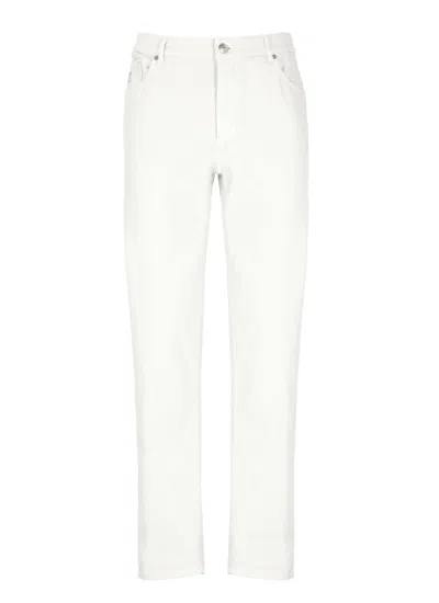 Brunello Cucinelli Ivory Cucinelli Cotton Pants In Red