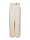 Brunello Cucinelli Women Ivory Fluid Twill Sartorial Wrap Trousers In Neutral