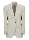 Brunello Cucinelli Ivory Linen Blazer In Neutrals