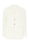 Brunello Cucinelli Ivory Linen Blazer In White