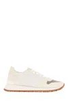 Brunello Cucinelli Nylon And Suede Sneakers With Rubber Sole