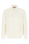 Brunello Cucinelli Men Shirt-style Outerwear Unlined In Water-repellent Microfibre With Heat Tapes In Off White