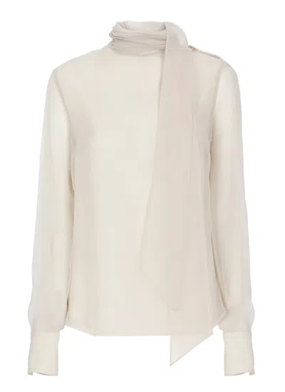 BRUNELLO CUCINELLI BRUNELLO CUCINELLI IVORY SILK BLOUSE