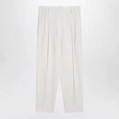 BRUNELLO CUCINELLI BRUNELLO CUCINELLI IVORY TROUSERS IN