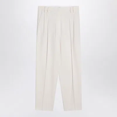 BRUNELLO CUCINELLI BRUNELLO CUCINELLI  IVORY TROUSERS IN VISCOSE