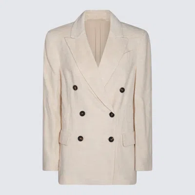 BRUNELLO CUCINELLI IVORY VISCOSE BLAZER