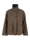Brunello Cucinelli Grey Jacket With Classic Collar With Snap Buttons In Cotton Blend Woman