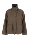Brunello Cucinelli Grey Jacket With Classic Collar With Snap Buttons In Cotton Blend Woman