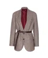 Brunello Cucinelli Houndstooth Belted Blazer