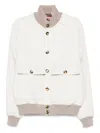 Brunello Cucinelli Wool Bomber Jacket Puffer Jackets White In White