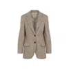 Brunello Cucinelli Mohair Jacket Women In Beige