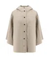 Brunello Cucinelli Water-resistant Bonded Cotton Poplin Hooded Jacket With Heat-bonded Seams In Beige