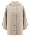 Brunello Cucinelli Water-resistant Bonded Cotton Poplin Hooded Jacket With Heat-bonded Seams In Beige