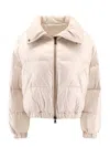 Brunello Cucinelli Iridescent-effect Down Jacket In Beige