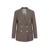 Brunello Cucinelli Tailleur Brown Viscose Jacket In Brown