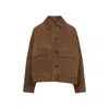 Brunello Cucinelli Brown Jacket With Classic Collar In Suede Woman In Brown