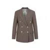 Brunello Cucinelli Tailleur Brown Viscose Jacket In Brown