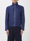 Brunello Cucinelli Virgin Wool Bomber Jacket In Blue