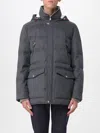 Brunello Cucinelli Hooded Quilted Jacket Featuring Front Pockets In Gray