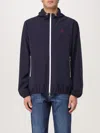 Brunello Cucinelli Membranated Nylon Jacket With Logo And Hood In Navy