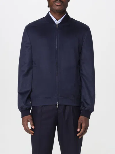 Brunello Cucinelli Zip-fastening Bomber Jacket In Blue