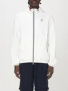 Brunello Cucinelli Men Bonded Nylon Hooded Outerwear Jacket With Logo In White