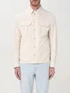 Brunello Cucinelli Men Shirt-style Outerwear Unlined In Water-repellent Microfibre With Heat Tapes In White