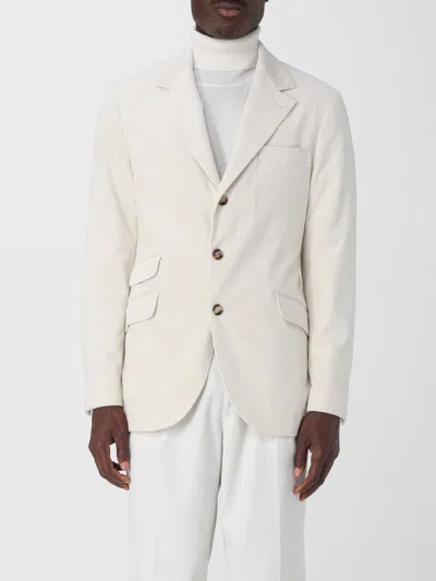 Brunello Cucinelli Deconstructed Single-breasted Jacket Patch Pockets In White