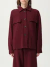 Brunello Cucinelli Wraparound Wool Cashmere Cardigan With Patch Pockets In Red
