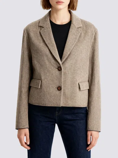 BRUNELLO CUCINELLI COAT BRUNELLO CUCINELLI WOMAN COLOR BEIGE,H65350022