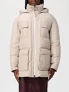 Brunello Cucinelli Hooded Down Jacket In Nylon And Cotton In Gray